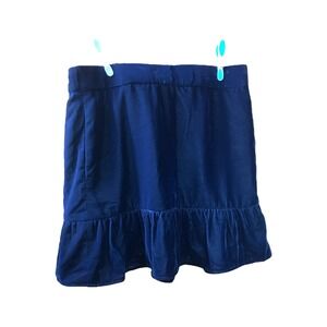 J. Crew Royal Navy Blue Elastic Waist Velour Mini Skirt